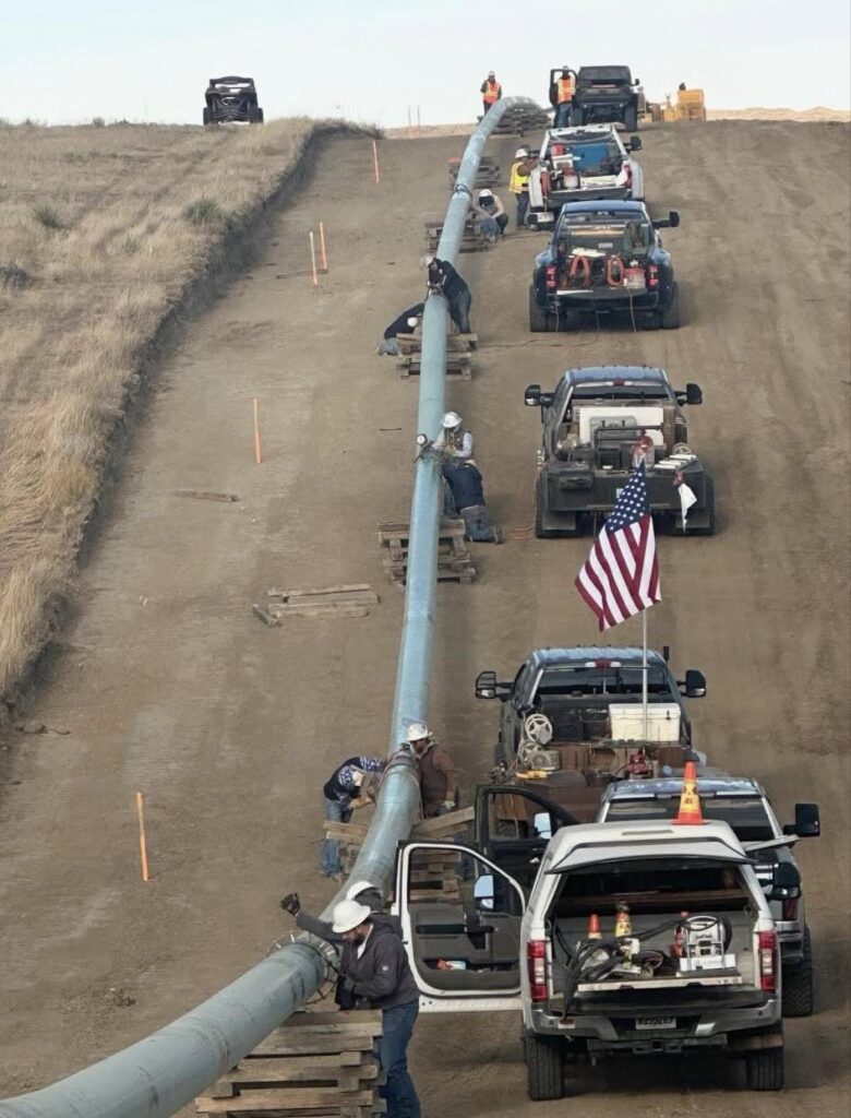 the pipeline life welding rigs America flags