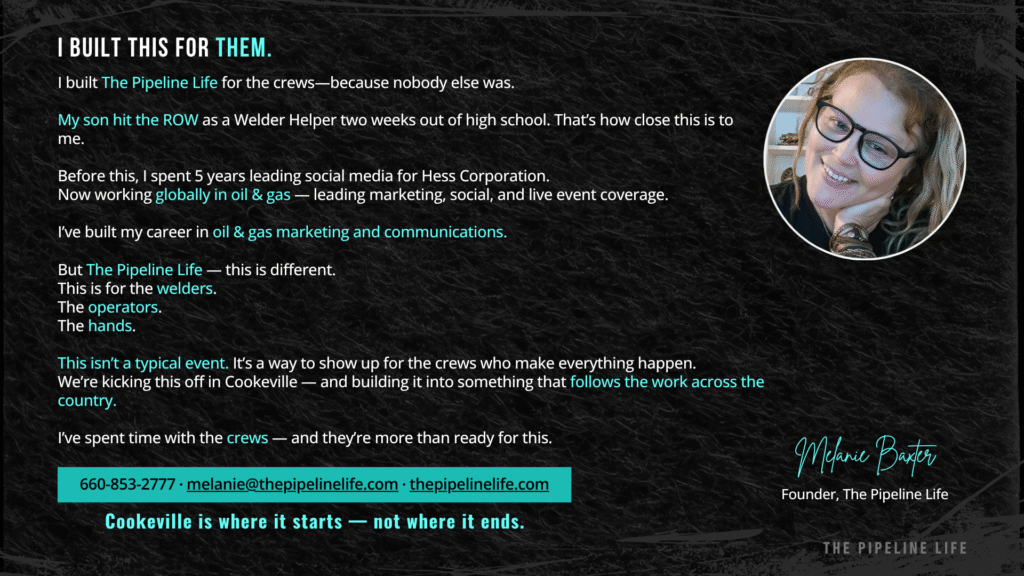 About the Pipeline Life Pipeliners Tour Founder Melanie Baxter