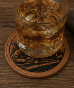 The Pipeline Life Welder Operator Leather Coaster